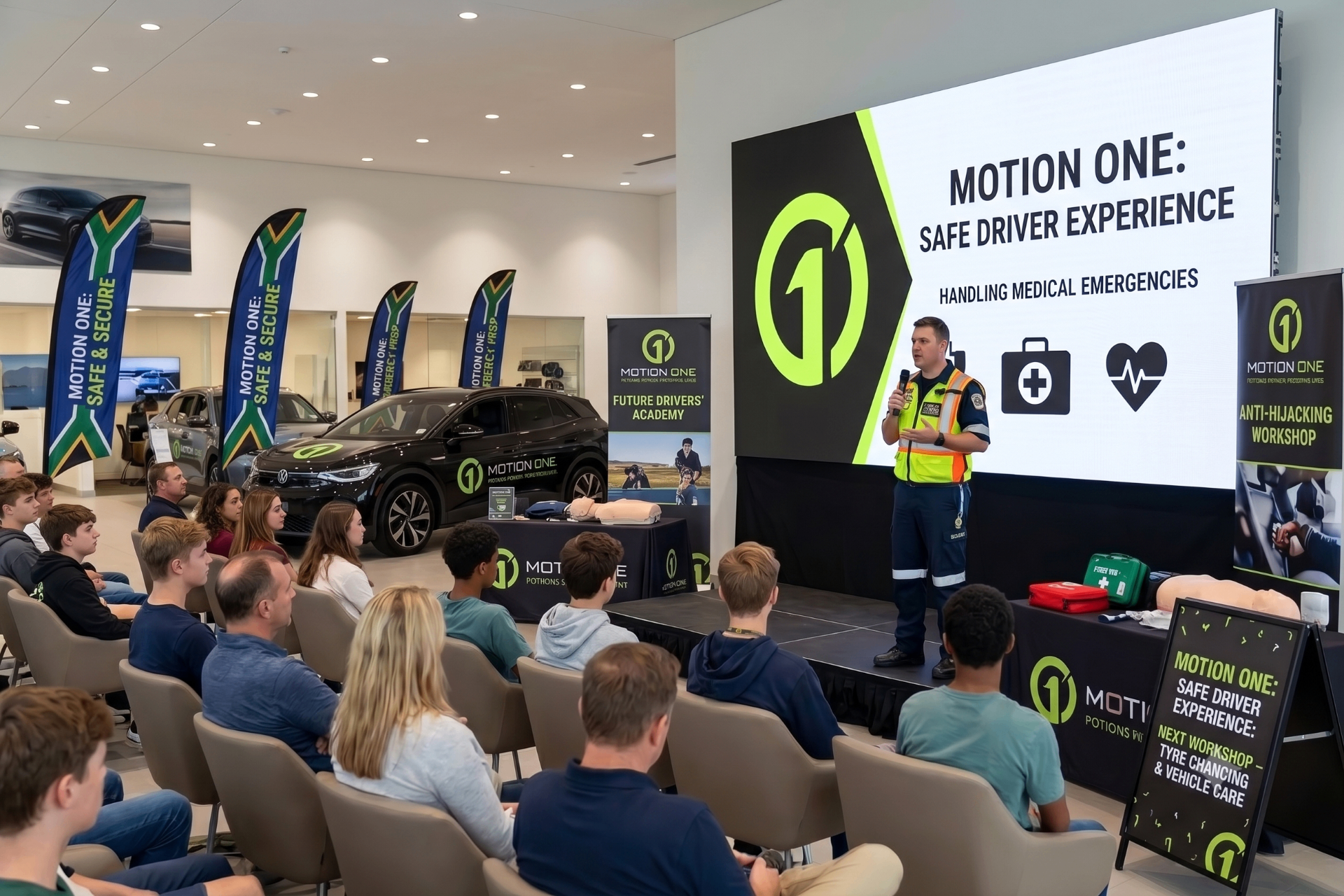 Motion One Safe Driver Experience workshop at a dealership partner